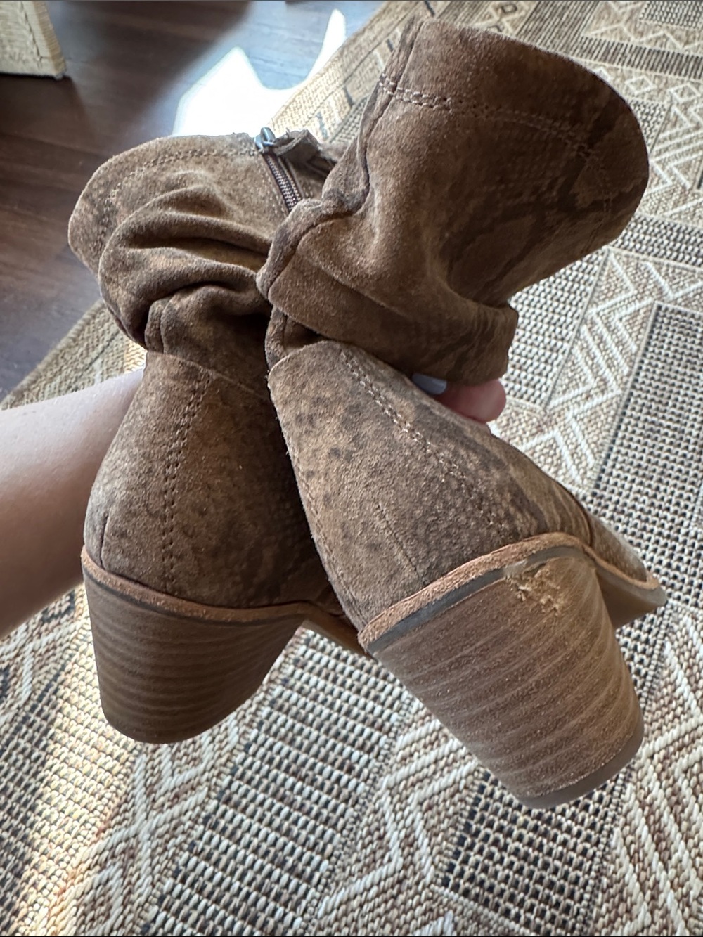 SOFFT Aqua Sofft Snakeskin Print Suede Ankle Boot Slouchy Waterproof Size 6.5 - Picture 4 of 6